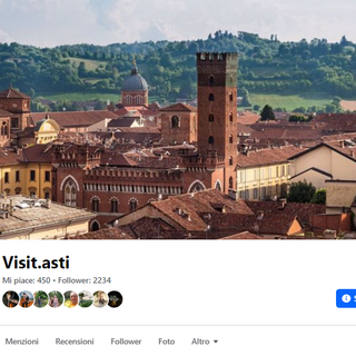 La pagina Facebook Visit.asti con l'evidenza di un mucchio di follower