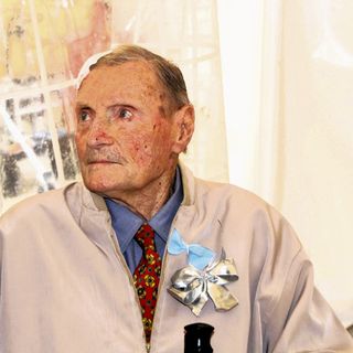 Filippo Bossone ritratto in occasione della festa per la Rsa Arnaldi