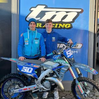Alessio Berger insieme al responsabile tecnico del team Boano, Philippaerts Deny
