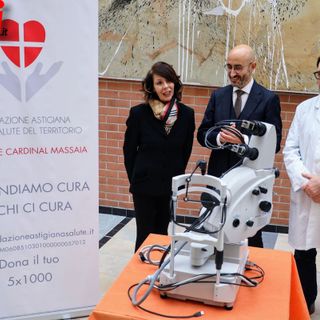 Luisa Amalberto, presidente FAST, Giovanni Gorgoni, direttore generale Asl, Giancarlo Dapavo, dirigente Oculistica (MerfePhoto)