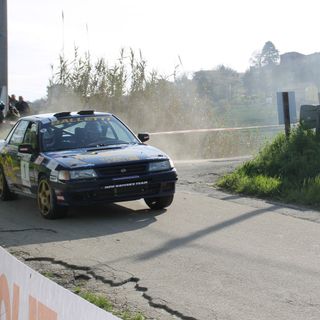 La Subaru dell'equipaggio Franco-Aivano (Foto Trinchero)