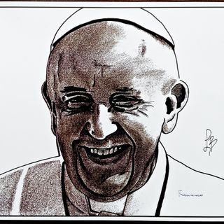 Papa Francesco, opera di Lorenzo Barruscotto