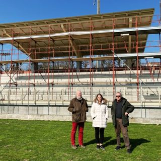 Nell'immagine, sopralluogo durante i lavori del sindaco Macchia con Mauro Pittarelli (a sinistra) e Renato Morra