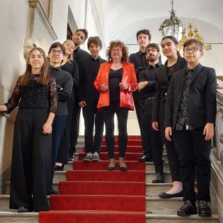 Foto di gruppo per i componenti del MagichArpeEnsemble