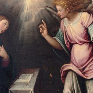 Particolare di una delle opere del Caccia a tema Annunciazione