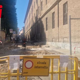 Cantiere dei lavori in Piazza Catena