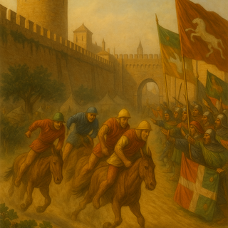 Il Palio del 10 agosto 1275 "immaginato" dall'intelligenza artificiale