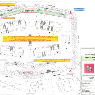 La cartina della piazza con indicate le progressive chiusure