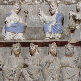 Particolare del grande jubè all'interno della Canonica di Vezzolano