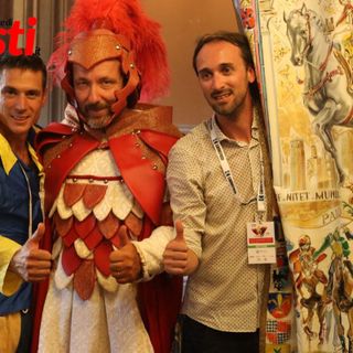 Il capitano del Palio tra fantino e rettore vincitore