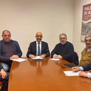 Maurizio Facchi (segretario Pensionati Cgil Asti), Luca Quagliotti (segretario Cgil Asti), Giovanni Gorgoni (direttore generale Asl AT), Stefano Callela (segretario territoriale Cisl Alessandria-Asti), Pierluigi Guerrini (segretario territoriale Uil Pensionati), Armando Dagna (segretario territoriale Uil Asti- Cuneo)