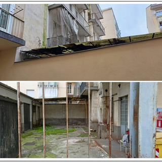 Lo stabile degradato in Piazza leonardo da Vinci