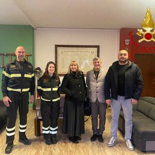 Un momento della donazione