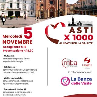 Ad Asti approda “Asti x 1000”: un evento dedicato alla salute e al benessere