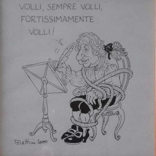 La vignetta che Forattini realizzò in occasione della cittadinanza onoraria - Immagine riprodotta per gentile concessione dell'avvocato Luigi Florio