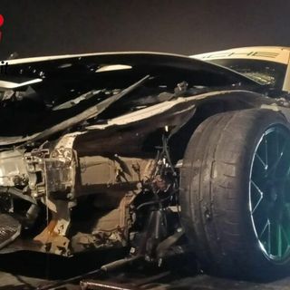 La Porsche dopo il terribile incidente