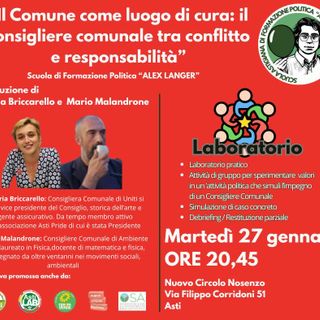 Asti, il Comune come luogo di cura: un incontro sulla politica locale nel segno di Alex Langer