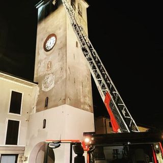 L'intervento alla torre civica di Villanova d'Asti