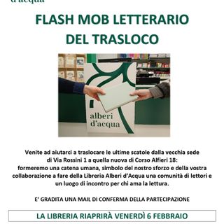 Un flash mob per la riapertura della libreria Alberi d’Acqua