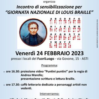 La locandina della giornata dedicata al metodo Braille