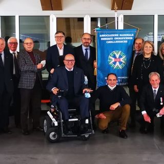 Gli insigniti in una foto di repertorio