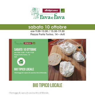 Da NaturaSì di piazza Porta Torino ad Asti sabato 10 ottobre i formaggi di Cascina Aris di Monale