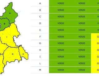 Allerta gialla per temporali attesi su buona parte del Piemonte