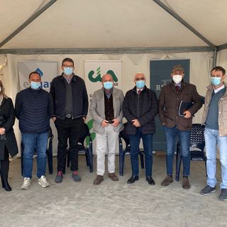 I relatori al convegno Cia, da sinistra: Caterina Calabrese Gabriele Carenini, Alessandro Durando, Dino Scanavino, Giorgio Calabrese,  Biagio Fabrizio Carillo, Marco Capra