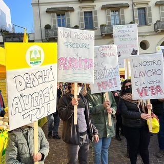 La protesta di agricoltori e allevatori Coldiretti in piazza Vittorio (foto credit Marco Panzarella)