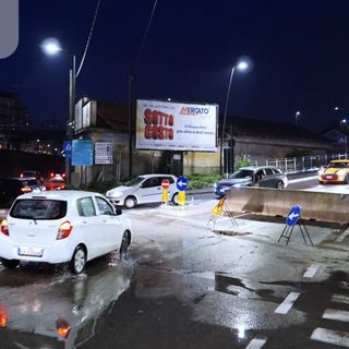 La chiusura del cavalcavia, lo scorso novembre (Merphefoto)