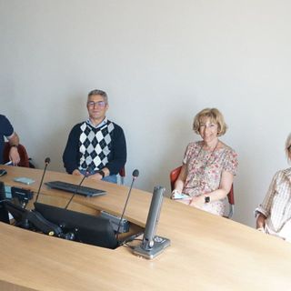 Nella foto, da sinistra a destra: l'arch. Luca Ottaviani (vicepresidente dell'Ordine), l'arch. Raffaele Fusco (presidente dell'Ordine), la dirigente scolastica Maria Stella Perrone e la professoressa Gianna Gandini