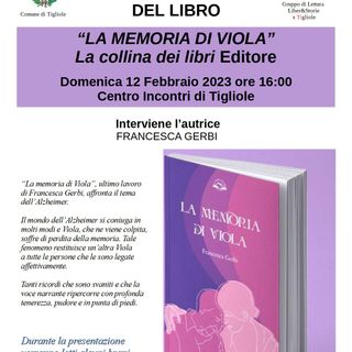 Domenica 12 a Tigliole il Gruppo di Lettura Liber&amp;Storie incontrerà l’autrice Francesca Gerbi