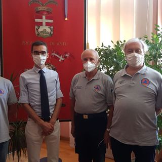 Nella foto, da sinistra: il consigliere Bassi, il presidente Lanfranco, il vicepresidente di Protezione civile Baracco, il nuovo presidente Marenco e il responsabile del servizio provinciale di Protezione Civile Rolla