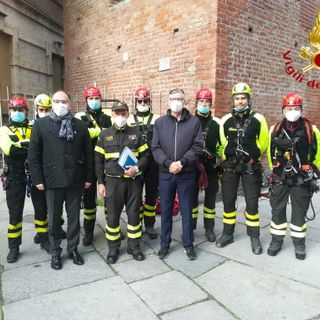 Esercitazione vigili del fuoco sulla Torre Troyana
