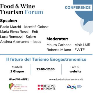 Domani la presentazione della quarta edizione del Food&amp;Wine Tourism Forum, Online edition
