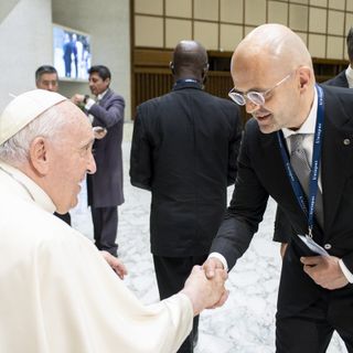 Paolo Porrino con Papa Francesco