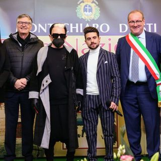 Foto di gruppo con il presidente Mario Sacco, Cristiano Malgioglio, il cabarettista Fabrizio Brignolo presentatore della giornata e il sindaco di Montechiaro Paolo Luzi (ph. Merfephoto - Efrem Zanchettin)