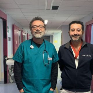 Giovanni Caire, direttore facente funzioni del Pronto Soccorso – Medicina e chirurgia d’accettazione e d’urgenza dell’Asl At con Massimo Rissone coordinatore infermieristico
