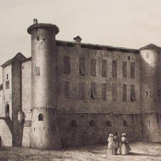Il castello di Moasca visto da Enrico Gonin a metà 800