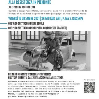 La locandina dello spettacolo in programma stasera allo Spazio Kor