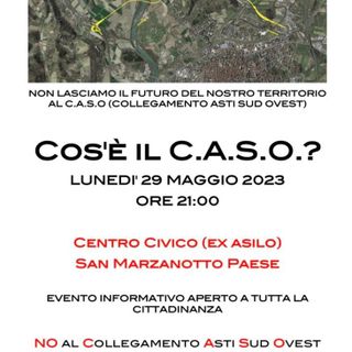 La locandina dell'incontro in programma lunedì sera a San Marzanotto