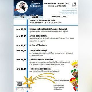 La locandina dell'evento organizzato in occasione dell'Epifania
