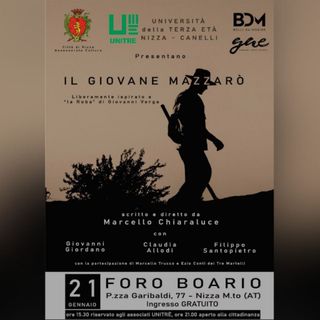 La locandina dello spettacolo &quot;Il giovane Mazzarò&quot;