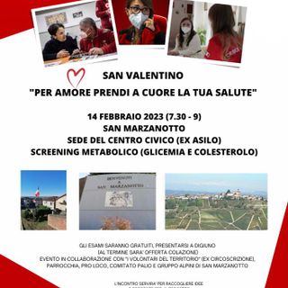 La locandina dell'iniziativa in programma il 14 febbraio a San Marzanotto