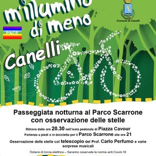 Passeggiata notturna al Parco Scarrone di Canelli, per &quot;M'illumino di meno 2022&quot;