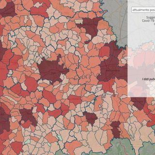 La mappa interattiva dei contagi Covid in Piemonte