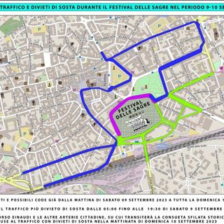 La piantina con i consigli per la viabilità nel fine settimana di Sagre