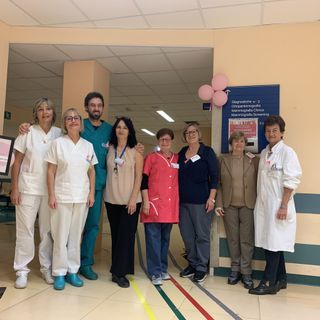 Parte dell'equipe multidisciplinare impegnata in occasione della giornata screening nel reparto di Radiodiagnostica