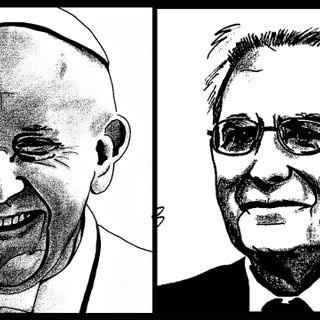 Ritratti Papa Francesco e Sergio Mattarella