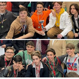 Nel collage fotografico i ragazzi che compongono le due squadre del Vercelli